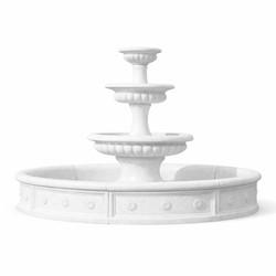 Casa Padrino fontaine de décoration de jardin baroque blanc Ø 255 x H. 171 cm