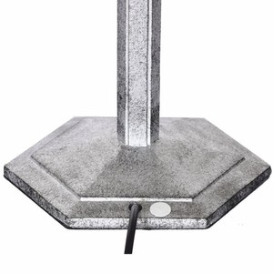 Casa Padrino Art Deco Tiffany Tischleuchte Weiß / Schwarz / Silber H. 48 cm - Tiffany Leuchten