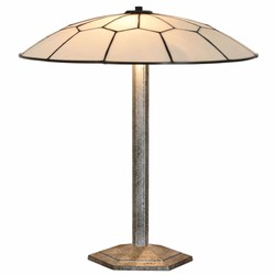 Casa Padrino Lámpara de Mesa Art Déco Tiffany Blanco / Negro / Plata Al. 48 cm - Iluminación Tiffany