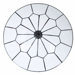Casa Padrino Lámpara de Mesa Art Déco Tiffany Blanco / Negro / Plata Al. 48 cm - Iluminación Tiffany