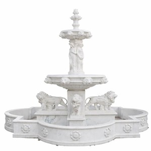 Casa Padrino fuente de mármol barroco de lujo blanco Ø 320 x Al. 410 cm