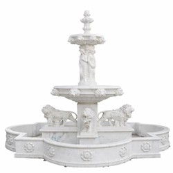 Casa Padrino fontana barocco di lusso in marmo bianco Ø 320 x A. 410 cm