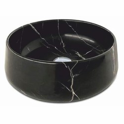 Casa Padrino lavabo di lusso in marmo nero Ø 42 cm - Accessori da bagno in marmo