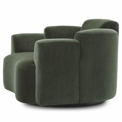 Casa Padrino Luxury Velvet Swivel Armchair Green / Black - Living Room & Hotel Furniture