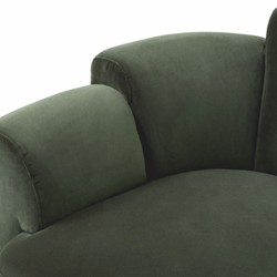 Casa Padrino Luxury Velvet Swivel Armchair Green / Black - Living Room & Hotel Furniture