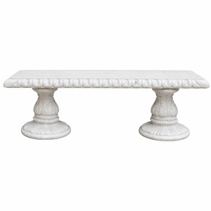 Casa Padrino Banco de Jardín Art Nouveau Blanco 140 cm - Muebles de Jardín y Patio