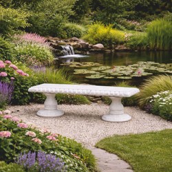 Casa Padrino Banc de jardin Art Nouveau Blanc 140 cm - Mobilier de Jardin et Terrasse