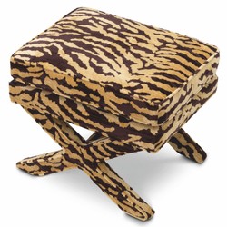 Casa Padrino Luxury Stool with Tiger Design Beige / Brown - Luxury Living Room Furniture