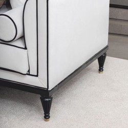 Casa Padrino canapé néoclassique de luxe blanc / noir / laiton 220 cm - Meubles d'hôtel