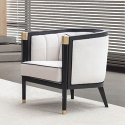 Casa Padrino Fauteuil Néoclassique de Luxe Blanc / Noir / Laiton - Mobilier d'hôtel