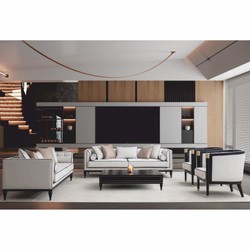 Casa Padrino Fauteuil Néoclassique de Luxe Blanc / Noir / Laiton - Mobilier d'hôtel
