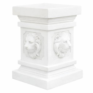 Casa Padrino piédestal baroque têtes de lion blanc H. 47 cm - Décoration jardin et terrasse