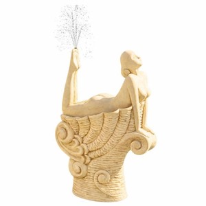 Casa Padrino Scultura Gargoyle Art Nouveau Donna su Conchiglia Sabbia A. 192 cm