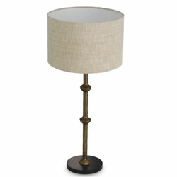 Casa Padrino lampe de table de luxe laiton vintage / noir / beige H. 85 cm