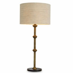 Casa Padrino lampe de table de luxe laiton vintage / noir / beige H. 85 cm