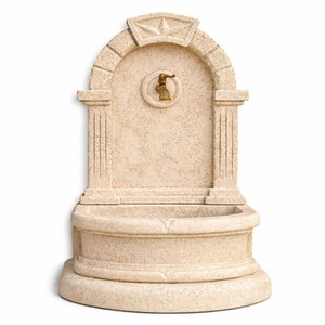 Casa Padrino fuente de pared Art Nouveau arena / latón antiguo A. 112 cm - Hecho en Italia