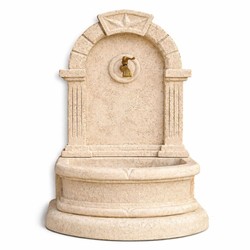 Casa Padrino luxury Art Nouveau u wall fountain sand / antique brass H. 112 cm - Made in Italy