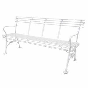 Casa Padrino Art Nouveau Wrought Iron Garden Bench White 140 cm - Garden Furniture