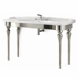 Casa Padrino lavabo Art Nouveau di lusso bianco / argento 93 x 58 x H. 90,5 cm - Mobili da bagno - Fatto in Italia