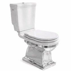 Luxus Jugendstil Keramik WC Weiß Silber