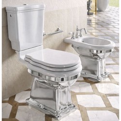 Luxus Jugendstil Keramik WC Weiß Silber