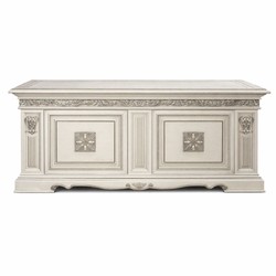 Casa Padrino Scrivania Barocco di Lusso Bianco / Argento 196 cm - Fatto in Italia Casa Padrino Scrivania Barocco di Lusso Bianco / Argento 196 cm - Fatto in Italia
