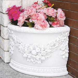 Casa Padrino vaso da fiori ad angolo barocco di lusso bianco A. 45 cm - Fatto in Italia