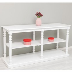 Casa Padrino console de style campagnard en bois massif blanc 180 cm - Mobilier de style campagnard