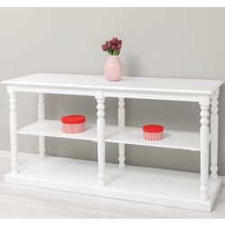 Casa Padrino console de style campagnard en bois massif blanc 180 cm - Mobilier de style campagnard
