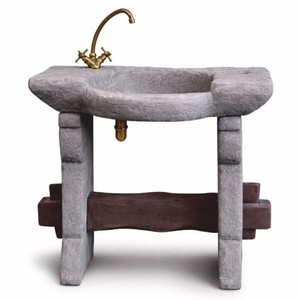 Casa Padrino fregadero de jardín Art Nouveau gris / marrón Al. 84 cm - Accesorios de jardín