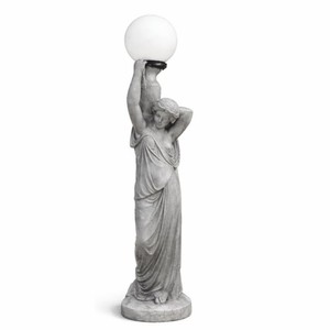 Casa Padrino Art Nouveau garden lamp sculpture woman gray / white H. 120 cm