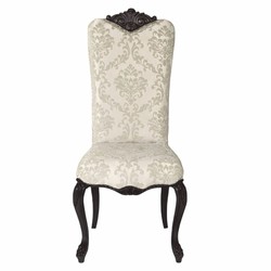 Prunkvolles Luxus Barock Esszimmer Stuhl 4er Set Hellgrau Schwarz