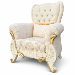 Casa Padrino Luxury Baroque Armchair Cream / Gold - Magnificent Baroque Furniture