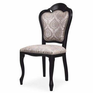 Luxus Barock Esszimmer Stuhl mit elegantem Muster Grau Schwarz