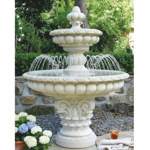 Casa Padrino fuente barroco blanco Ø 114 x Al. 165 cm - Magnífica fuente de jardín
