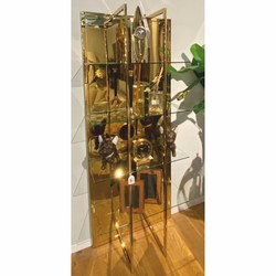 Casa Padrino armoire étagère en métal avec miroir or H. 200 cm - Mobilier en métal