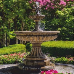 Casa Padrino baroque fountain brown Ø 150 x H. 190 cm - Magnificent garden fountain