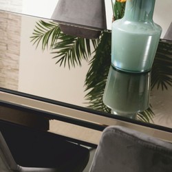Rechteckiger Luxus Esstisch Schwarz Silber