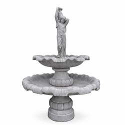 Casa Padrino Baroque Fountain of a Woman with a Jug Gray Ø 130 x H. 185 cm - Garden Fountain