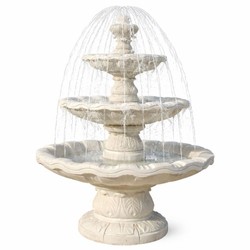 Casa Padrino Baroque Fountain Cream Ø 125 x H. 180 cm - Magnificent Garden Fountain