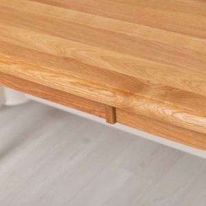 Casa Padrino Landhausstil Massivholz Esstisch Naturfarben / Weiß 210 cm