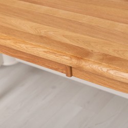 Ovaler Landhausstil Massivholz Esstisch Küchentisch Naturfarben Weiß