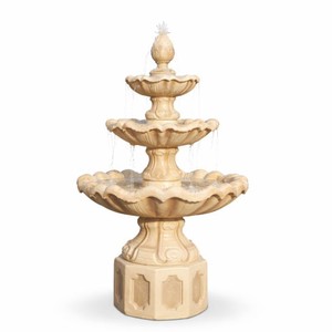 Casa Padrino Fuente Barroco Beige Ø 89 x Al. 172 cm - Magnífica Fuente de Jardín