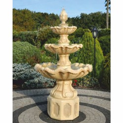 Casa Padrino Fontaine Baroque Beige Ø 89 x H. 172 cm - Fontaine de Jardin Magnifique