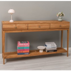 Casa Padrino console en chêne de style campagnard marron 160 cm - Mobilier de style campagnard
