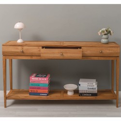 Casa Padrino console en chêne de style campagnard marron 160 cm - Mobilier de style campagnard