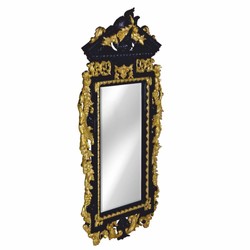 Prunkvoller Luxus Barock Spiegel Wandspiegel Schwarz Gold