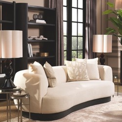 Luxus Wohnzimmer Hotel Sofa Creme Schwarz