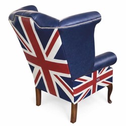 Casa Padrino poltrona Chesterfield di lusso blu vintage / design UK / marrone A. 110 cm