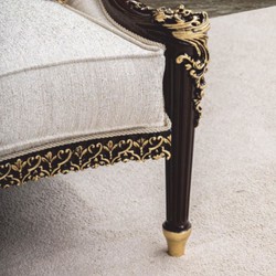 Casa Padrino Sofá Barroco de Lujo Natural / Marrón Oscuro / Oro 255 cm - Muebles Barrocos